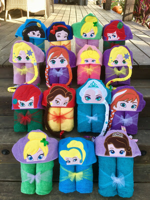 Personalized Non 3D Ariel Inspired Hooded Towel