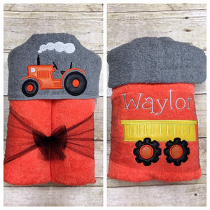 Tractor Hooded Towel