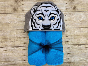 White Tiger Hooded Towel