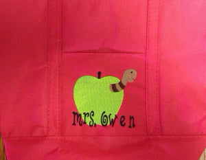 Personalized Teacher Appreciation Canvas Tote Bag