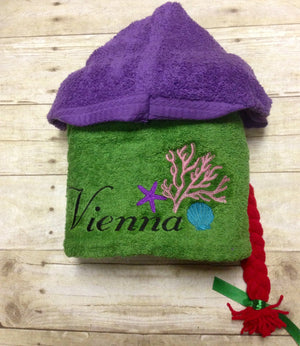 Personalized Non 3D Ariel Inspired Hooded Towel