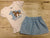 Blue Polka Dot Girls Horse Birthday Outfit
