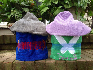 Personalized Tinkerbell & Jake Inspired Hooded Towel Set