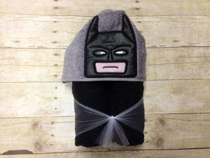Block Bat Superhero Hooded Towel