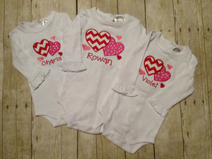 Girls Personalized Valentines Day Heart Shirt