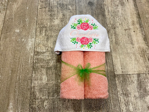 Roses hooded towel