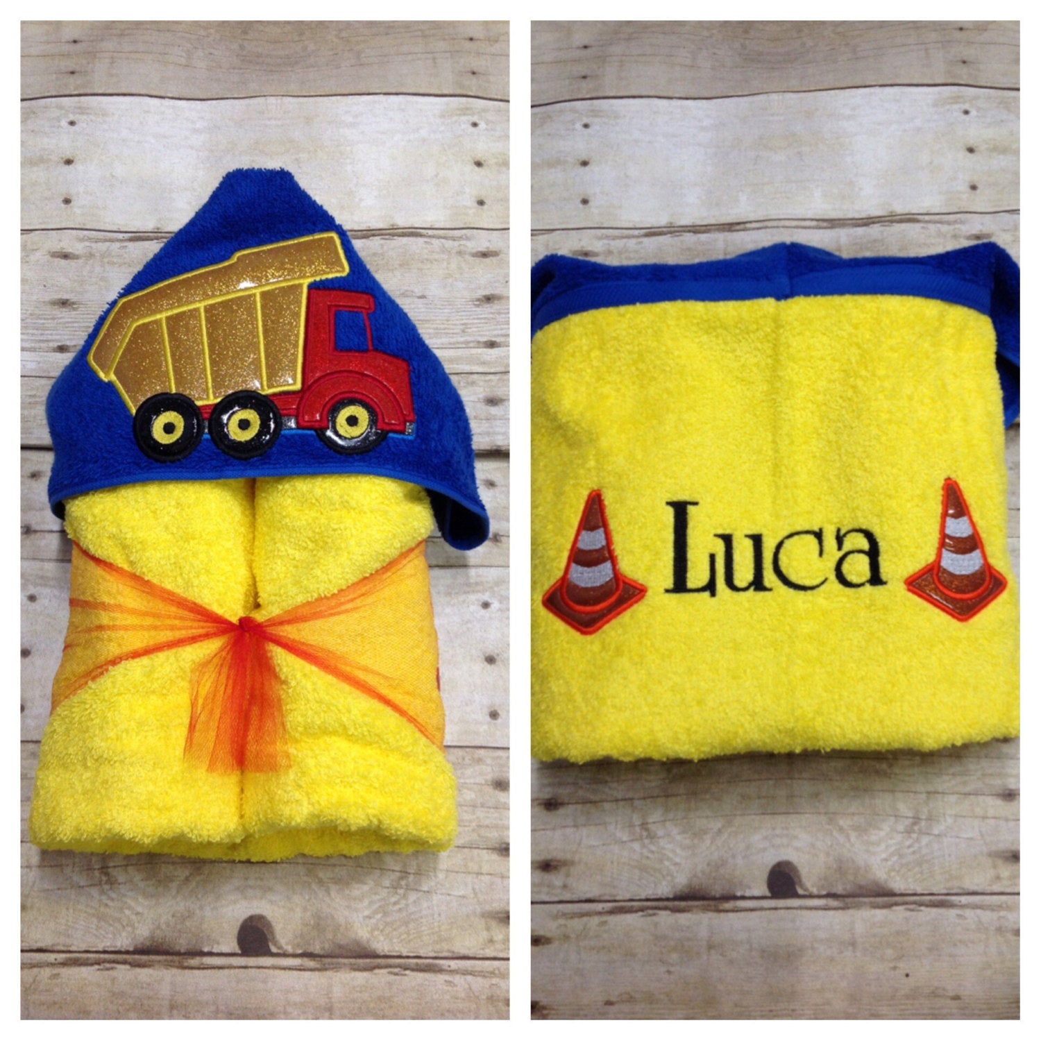 Dump Truck Hooded Towel