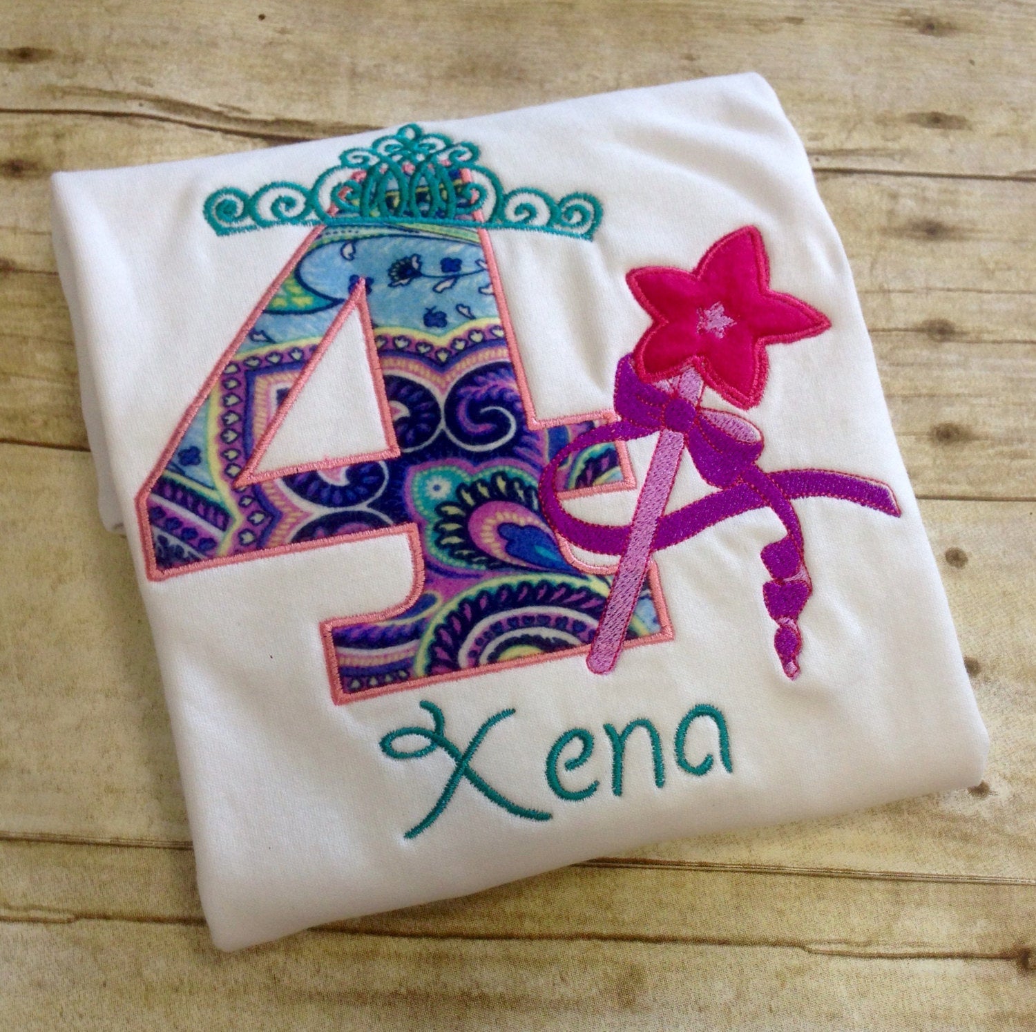 Girls Tiara,Crown,& Wand Birthday Shirt