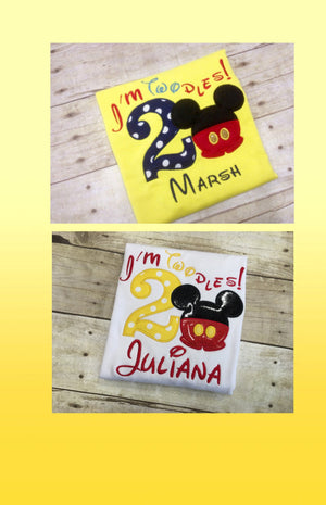 I'm Twodles Mickey Mouse Birthday Shirt