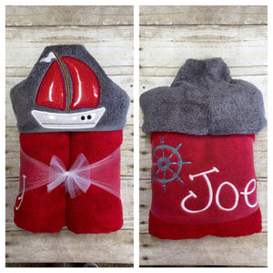 Sailboat Hooded Towel