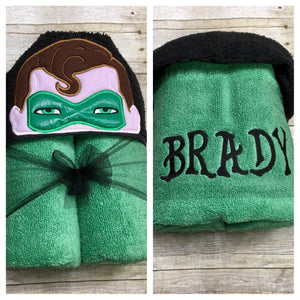 Green Ring Superhero Hooded Towel