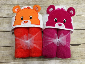Orange Care Bears Hooded Towel