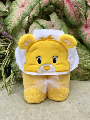 Yellow Care Bears Hooded Towel