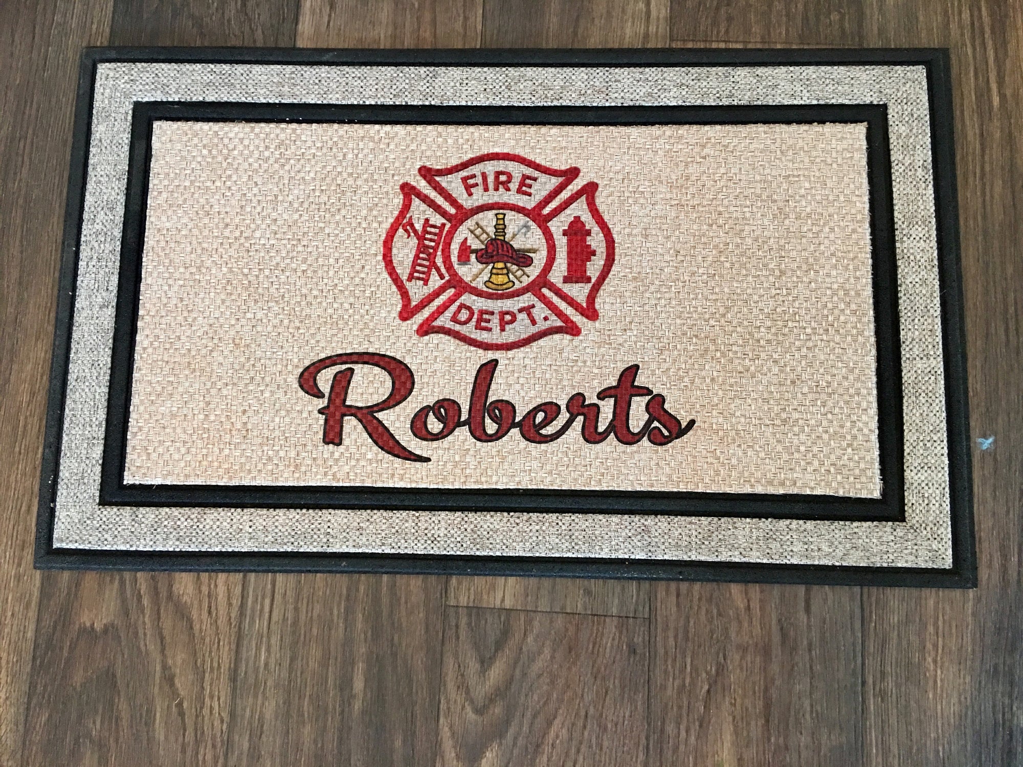 Firefighter Gift Personalized Door Mat