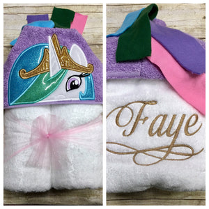 Princess Unicorn Hooded Towel