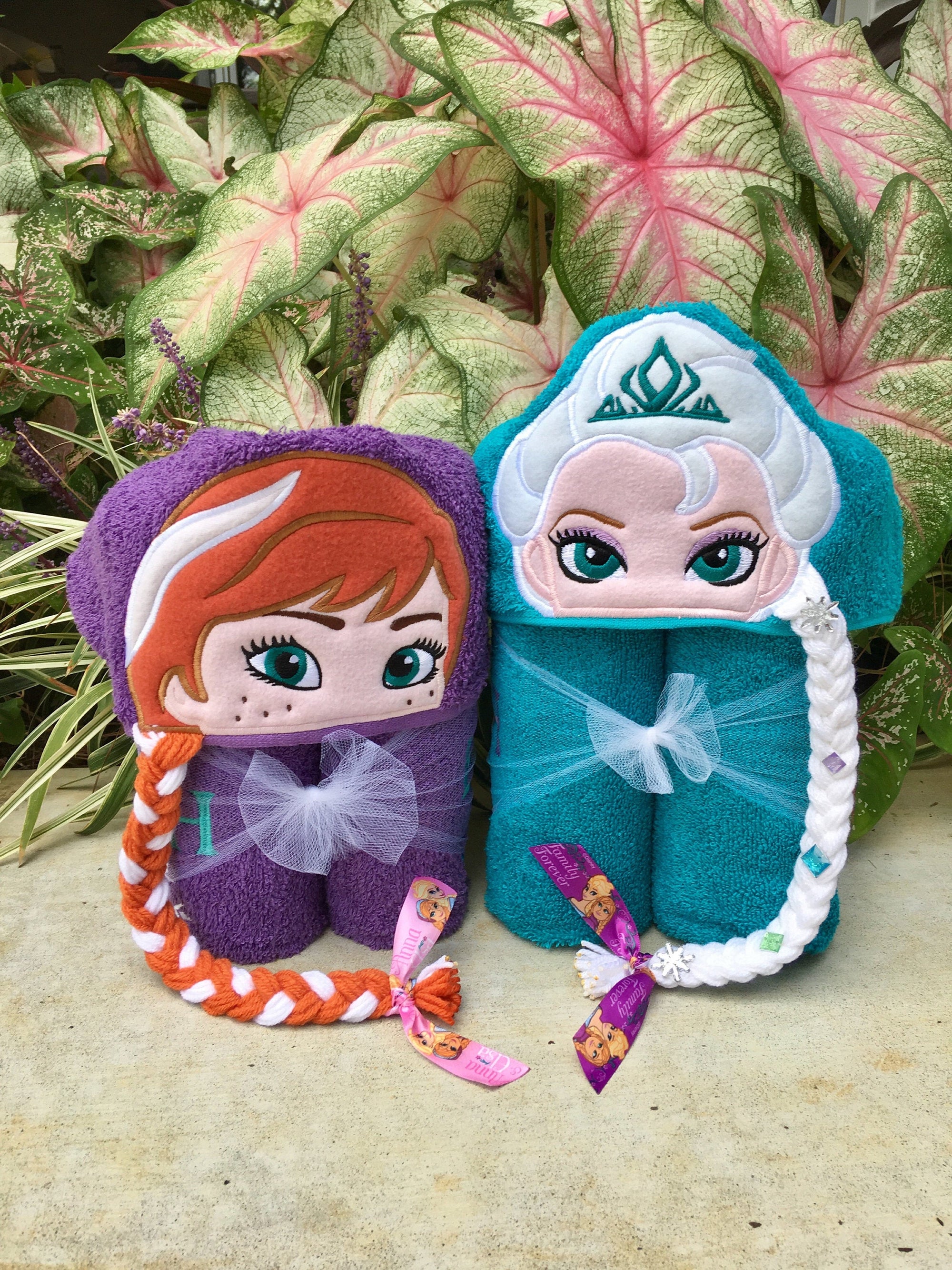 Personalized Elsa & Anna Inspired Hooded Towel
