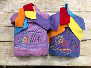 Rainbow Pony Hooded Towel