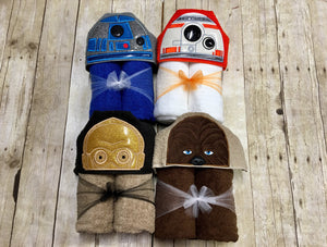 Darth Vader and R2D2 Hooded Towel Bundle