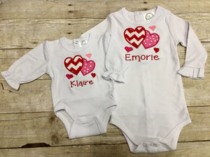 Personalized Girls Valentine's Day Heart Shirt