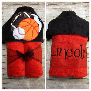 Sports Balls Hooded Towel