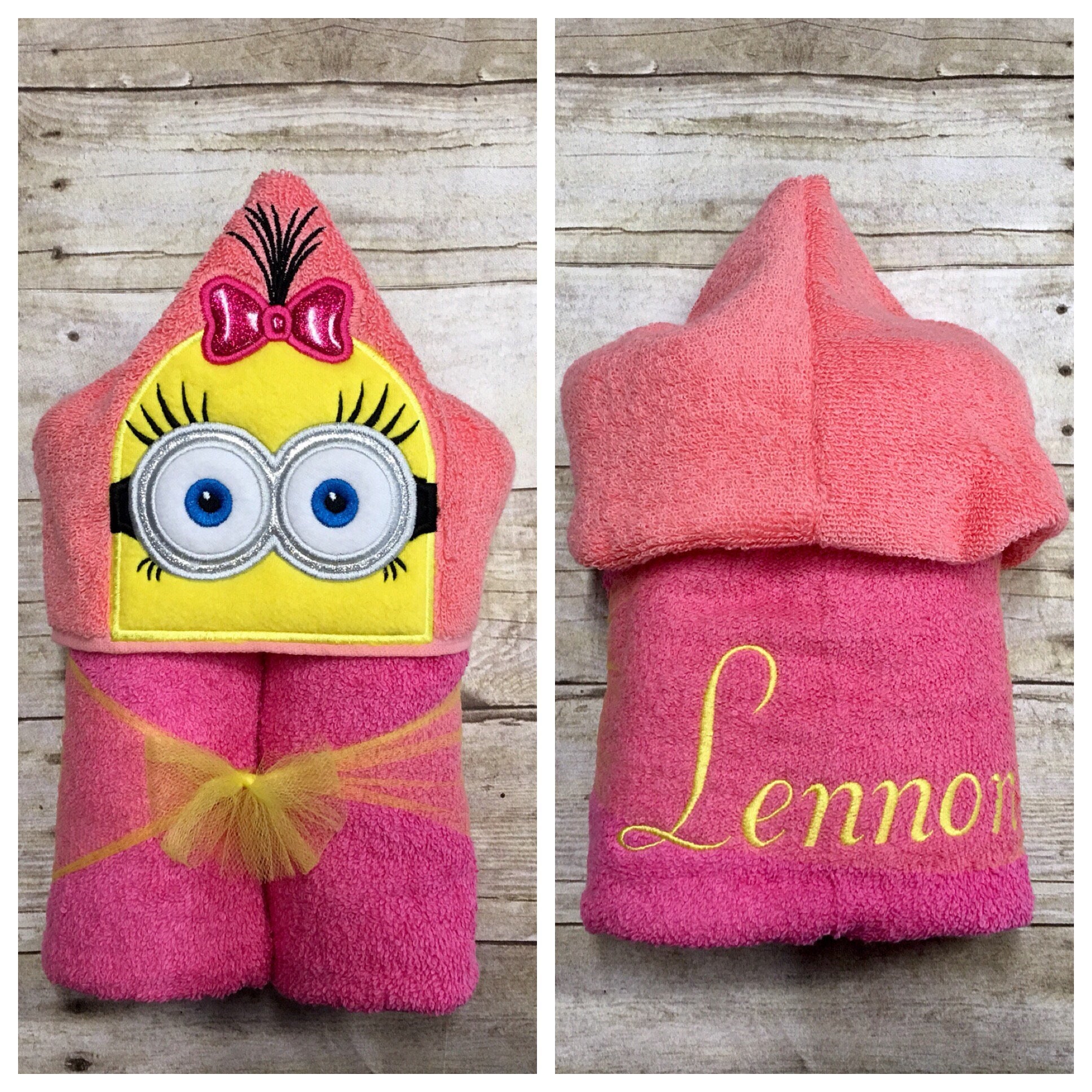 Yellow Follower Minion Girl Hooded Towel