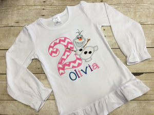 Girls Snowman Shirt