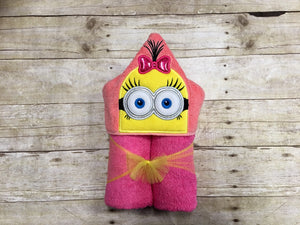 Yellow Follower Minion Girl Hooded Towel