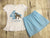 Blue Polka Dot Girls Horse Birthday Outfit