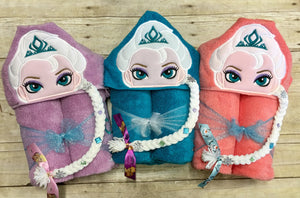 Personalized Elsa Inspired Hooded Towel