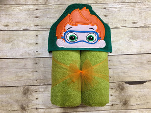 Orange Hair Fish Boy Hooded Towel