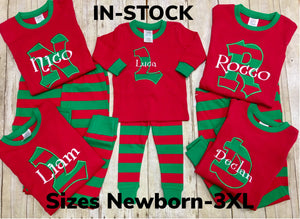 Santa Christmas Pajamas Matching Family Personalized