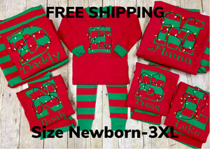 Santa Christmas Pajamas Matching Family Personalized