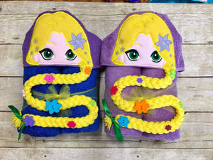 Personalized Rapunzel Inspired Hooded Towel