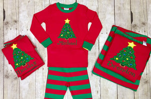 Christmas Tree Family Pajamas Personalized