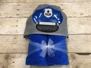 Police Officer Hooded Towel