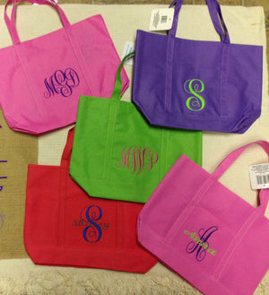 Monogrammed Canvas Tote Bag