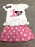 Pink Minnie Mouse Birthday Outfit with Matching Hair clip