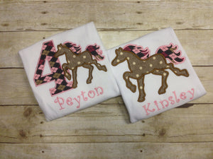 Personalized Girls Horse Shirt