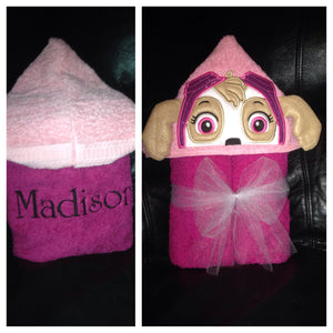 Personalized Sky Pup Hooded Towel