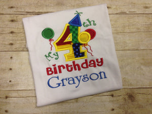 Boys Balloon Personalized Birthday Shirt