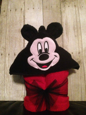 Personalized Mickey Mouse Inspired Hooded Towel