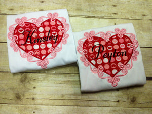 Personalized Girls Valentine Heart Shirt