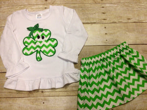 Personalized Girls Green St Patricks Day Outfit