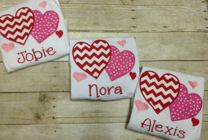 Personalized Girls Valentine's Day Heart Shirt