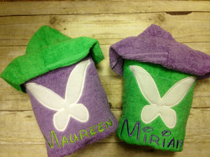 Personalized Tinkerbell Inspired Hooded Towel