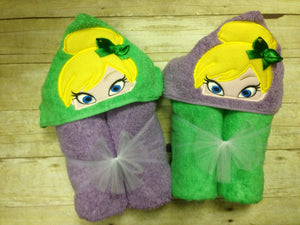 Personalized Tinkerbell Inspired Hooded Towel