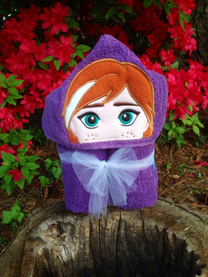 Personalized Non 3D Elsa & Anna Inspired Hooded Towel