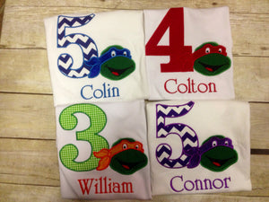 Teenage Mutant Ninja Turtle Custom Personalized Birthday Shirts