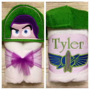 Toy Story Buzz Lightyear Inspired Hooded Towel