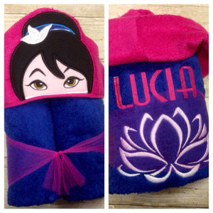 Mulan Inspired Hooded Towel